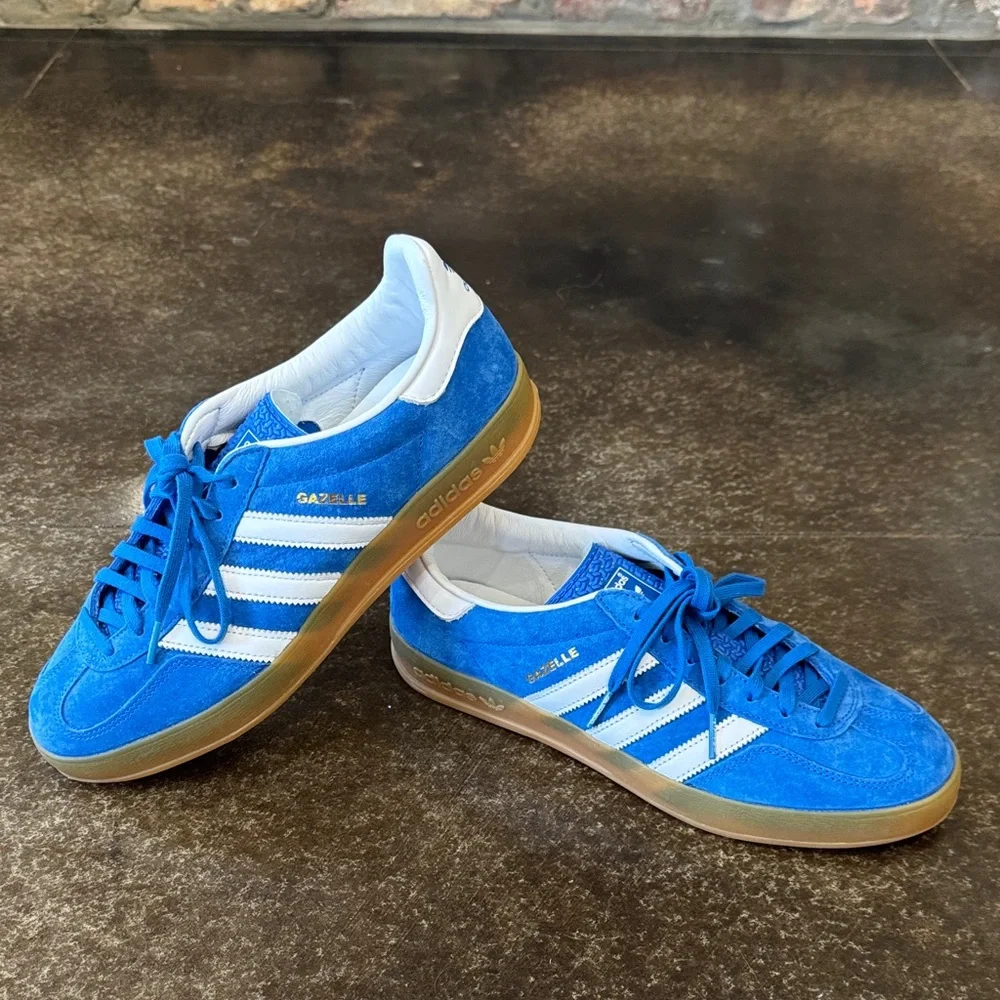 Adidas Gazelle Blue and White Sneakers - Picture 1 of 6